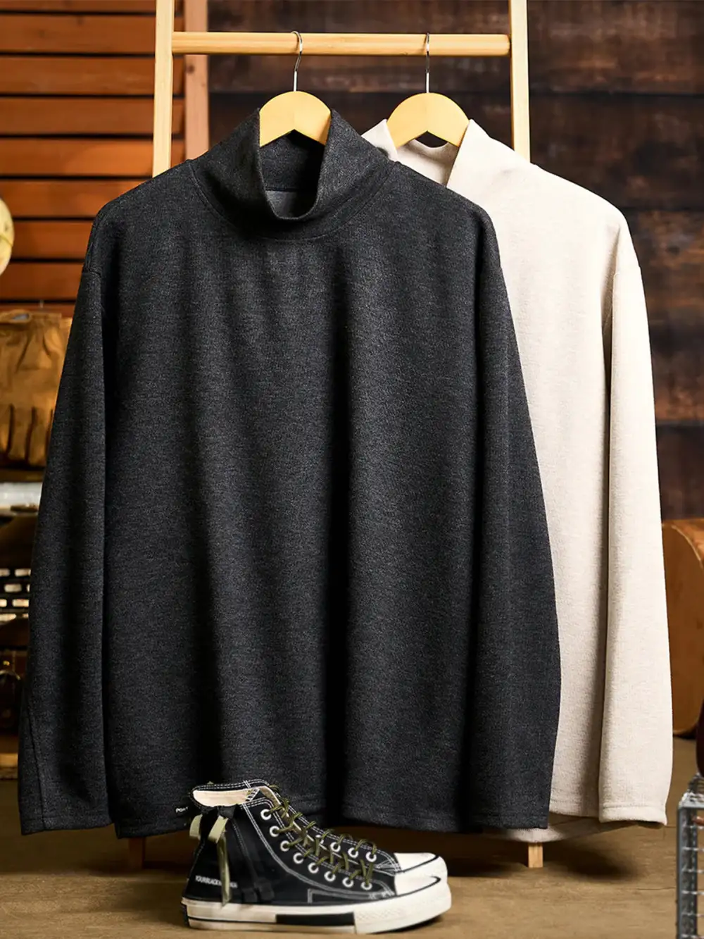 Brushed Wool-Blend High-Neck Sweatshirt