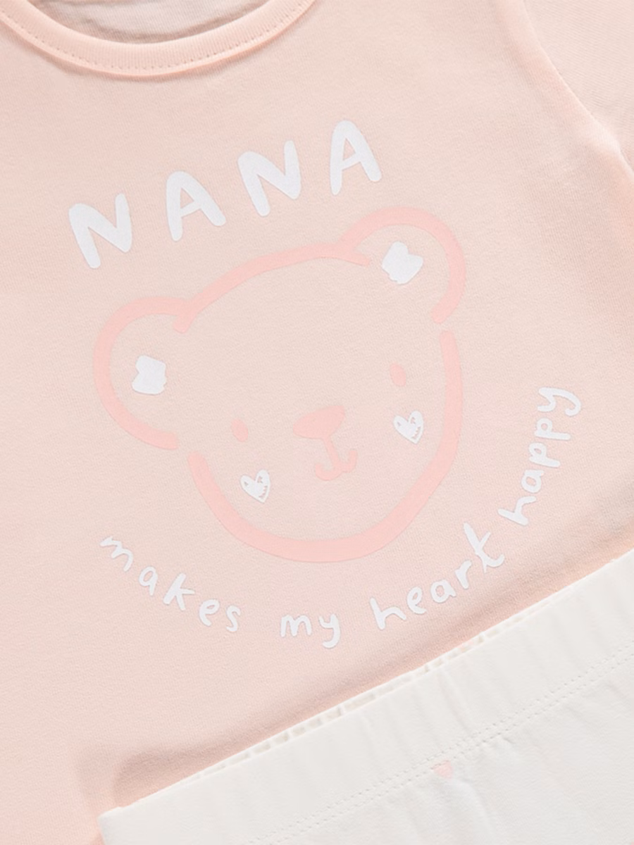 Nana Makes My Heart Happy T Shirt and Leggings Outfit detail 1