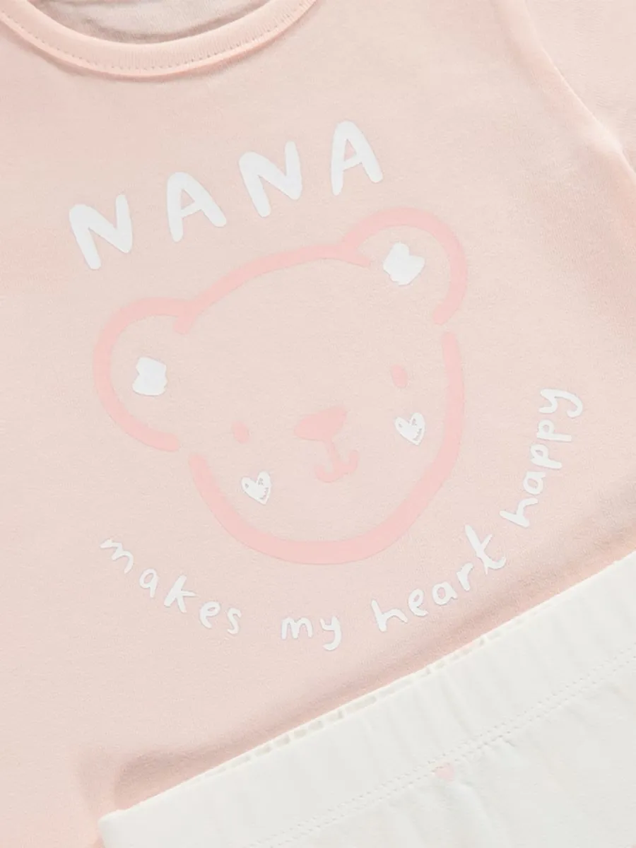Nana Makes My Heart Happy T Shirt and Leggings Outfit