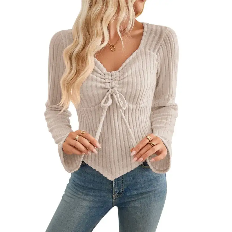 Flowing Ribbed Short Sleeveless T-Shirt