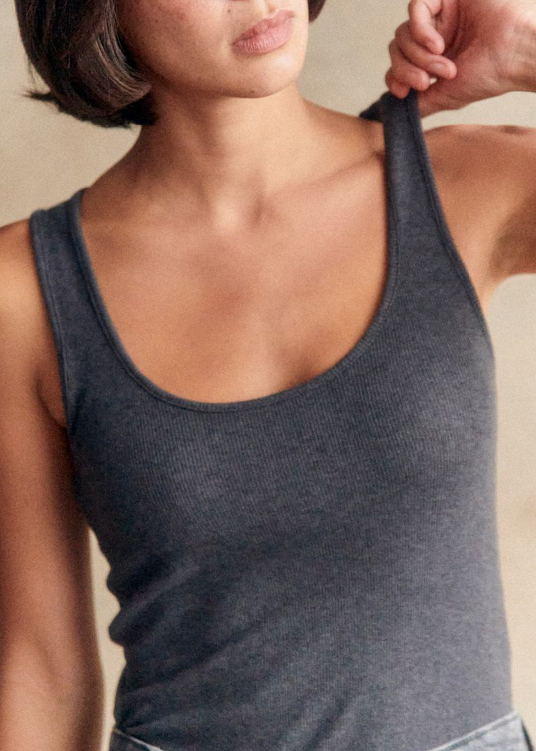 Solid Lyocell And Wool Vest