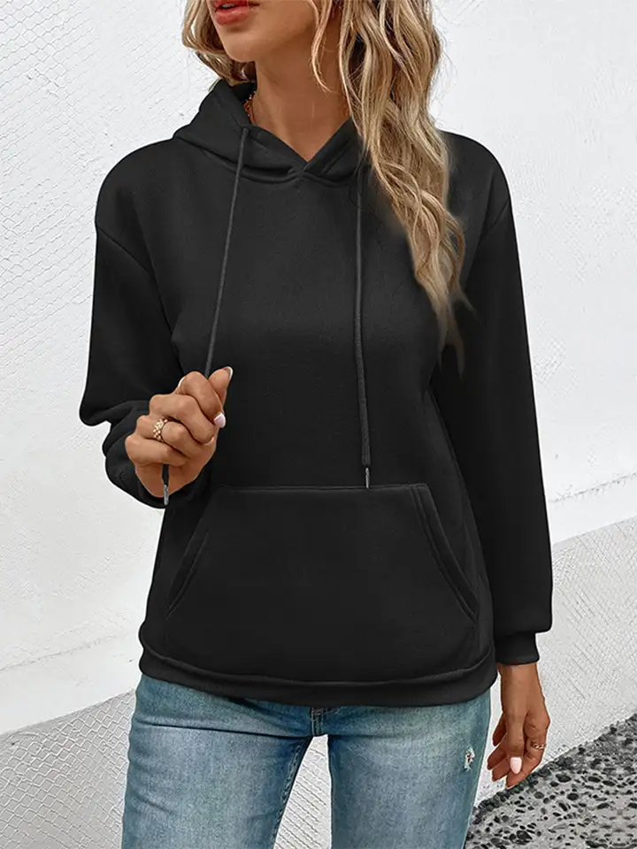 Everyday Pocketed Long-Sleeve Hoodie