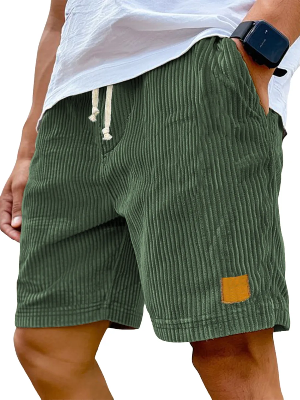 Clean Cut Corduroy Seamed Detail Shorts