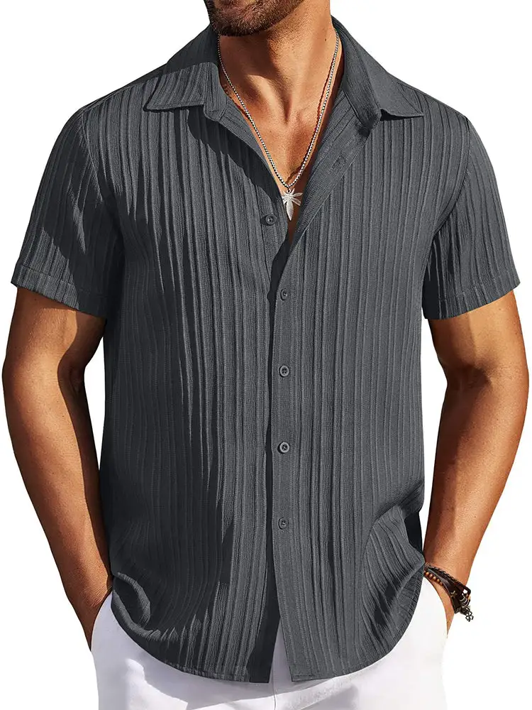 Clean Placket Textured Woven Shirt