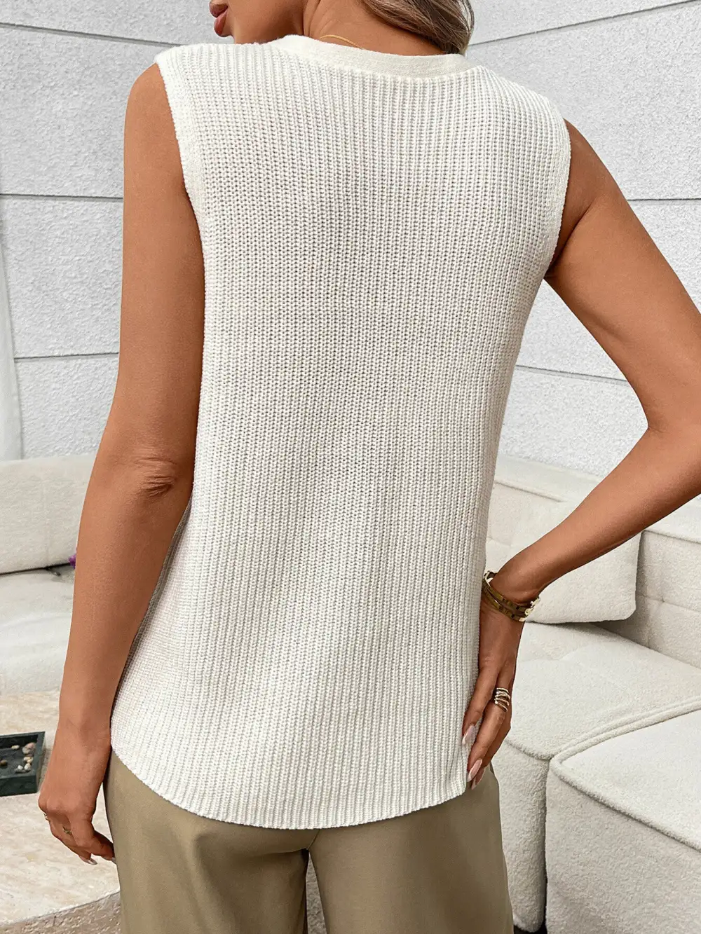 Button Down Knit Sweater Vest