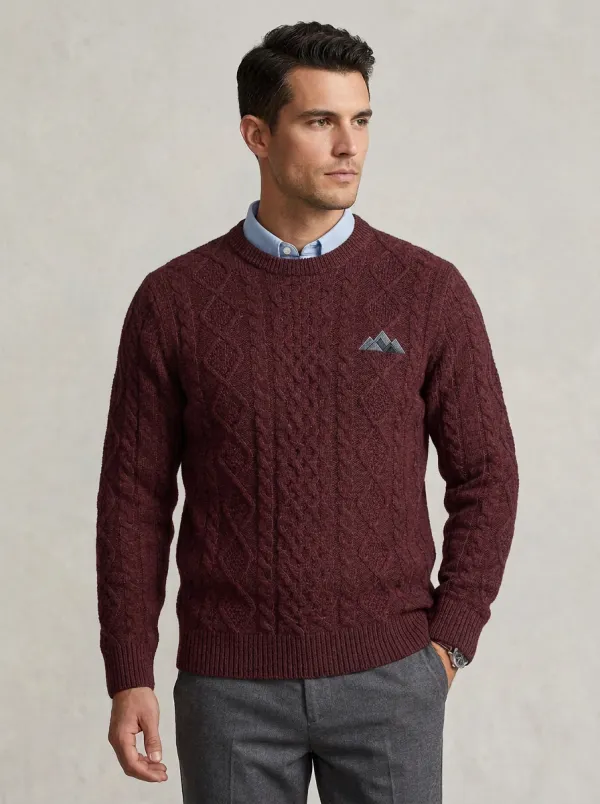 Men's Charcoal Grey Mountain Graphic Knit Sweater