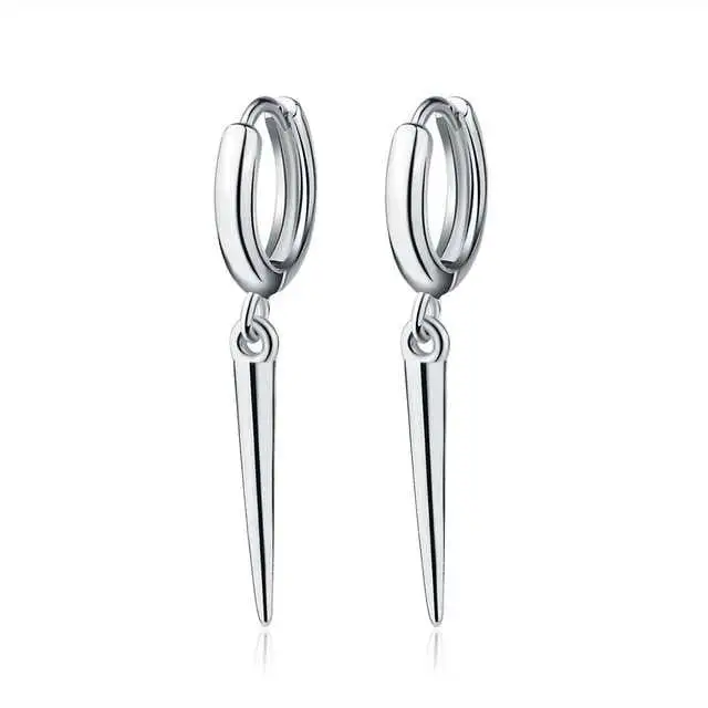 Women's Spike Drop Huggie Hinge Stud Earrings