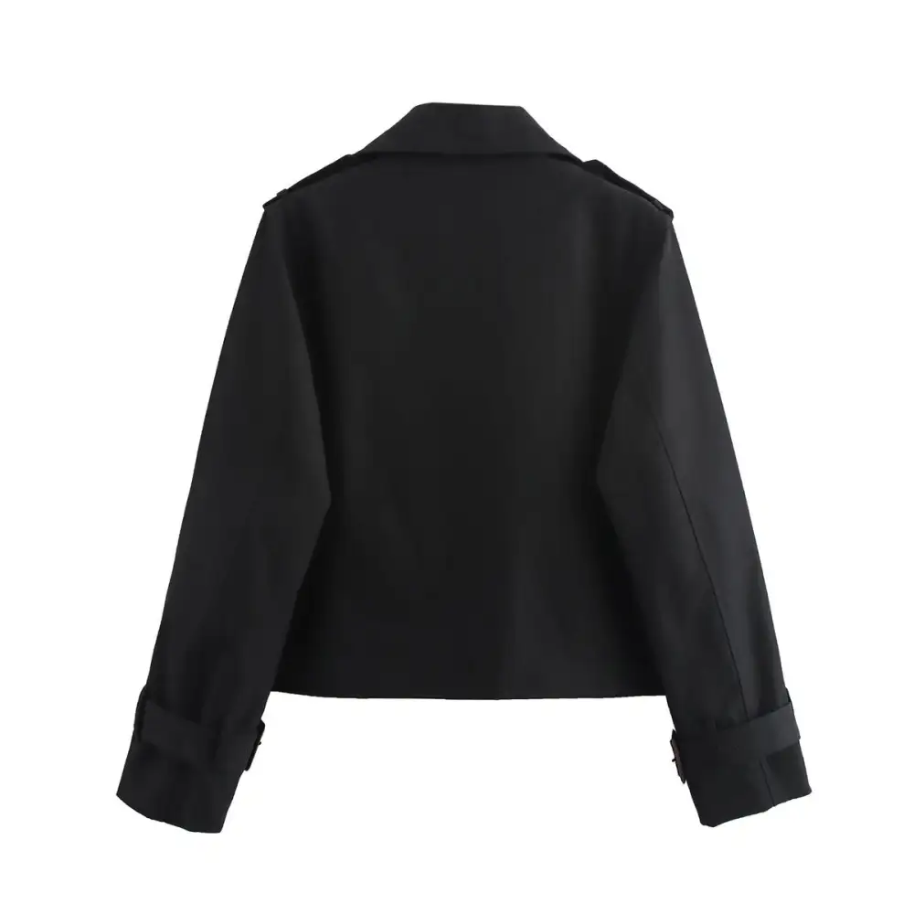 Polished Stand Collar Trench Coat