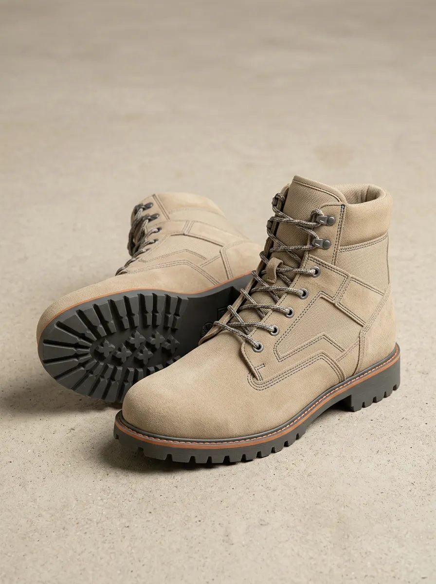 Unisex Outdoor Tactical Suede Print Work Boots