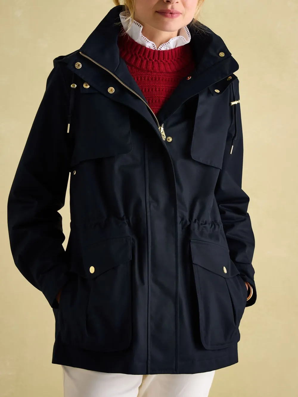 Navy Waterproof Raincoat with Hood
