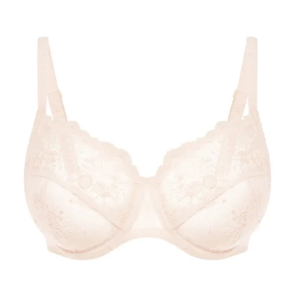 Women's Full Coverage Underwire Adjustable Straps Floral Lace Embroidery Floral Detail Bra