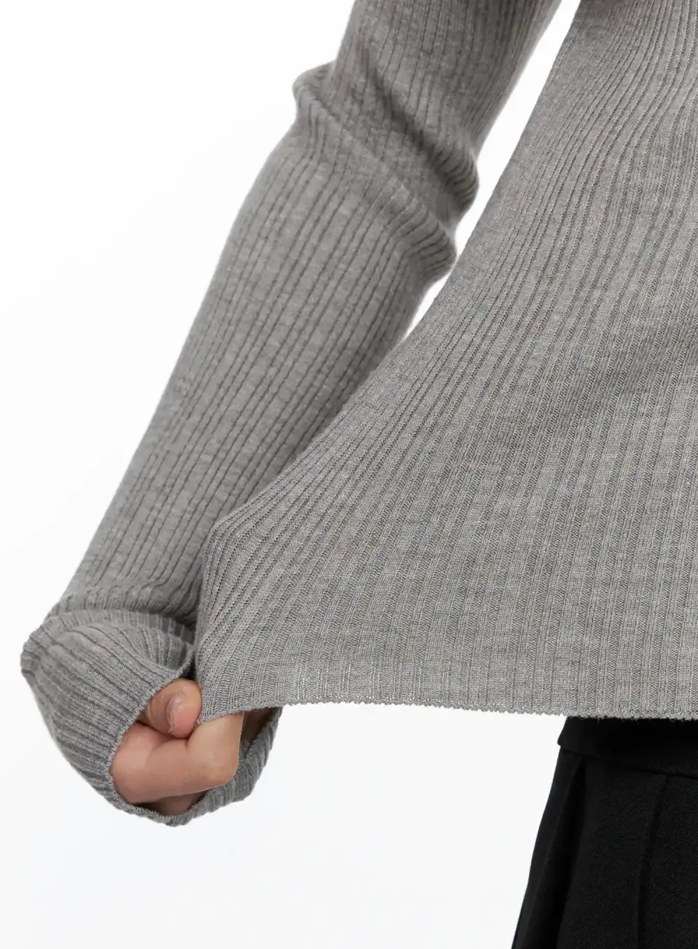 Ribbed Folded Off-Shoulder Top