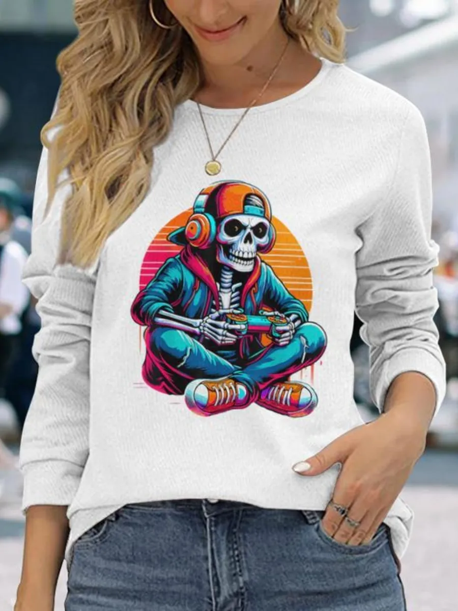 Skull Gamer Printed T-Shirt