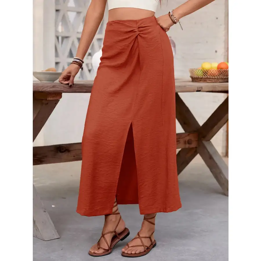 Slit Midi Skirt