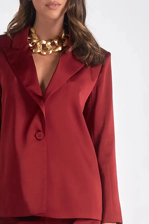 Burgundy Tailored Slim Fit Blazer Set