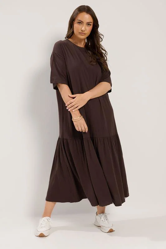 Chocolate Brown Maxi Dress detail 1