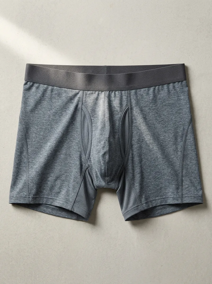 Men's Athletic Performance Heather Gray Printed Boxer Briefs