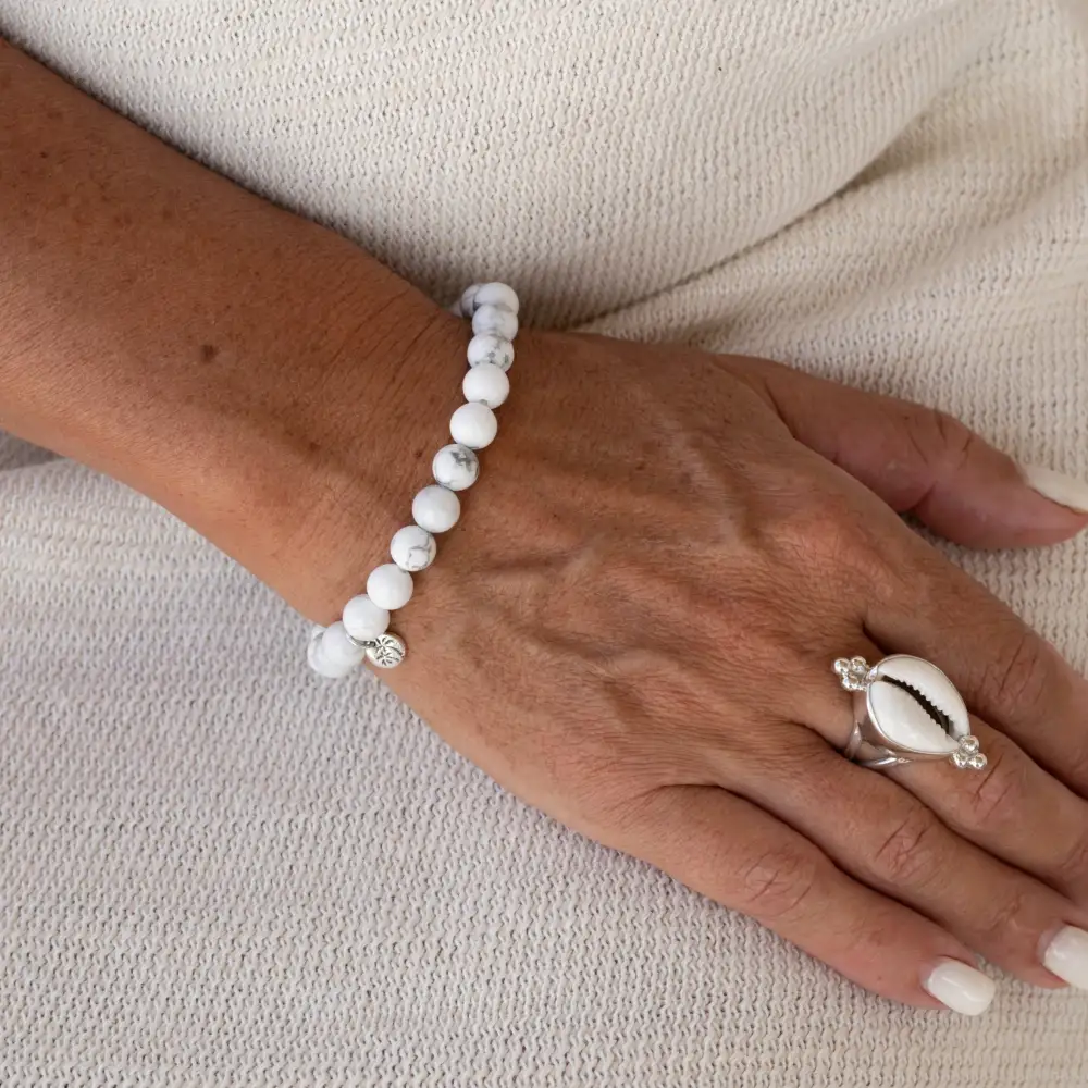 Pure Faceted Howlite Bracelet