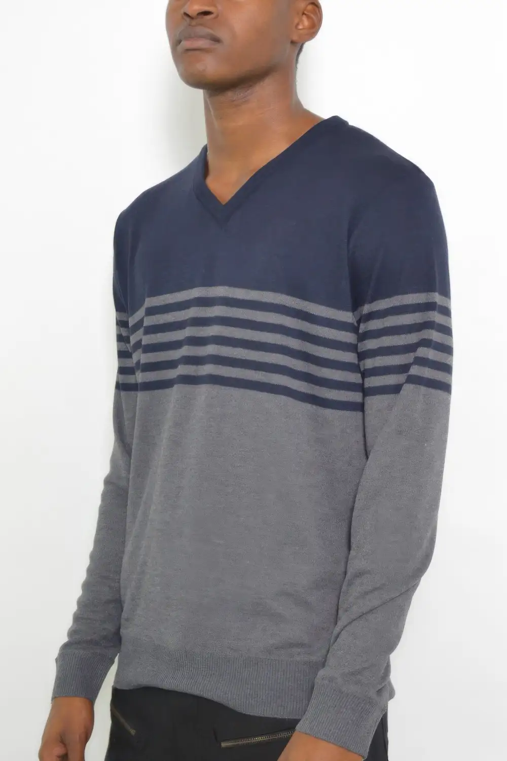 Knit V Neck Pullover Sweater