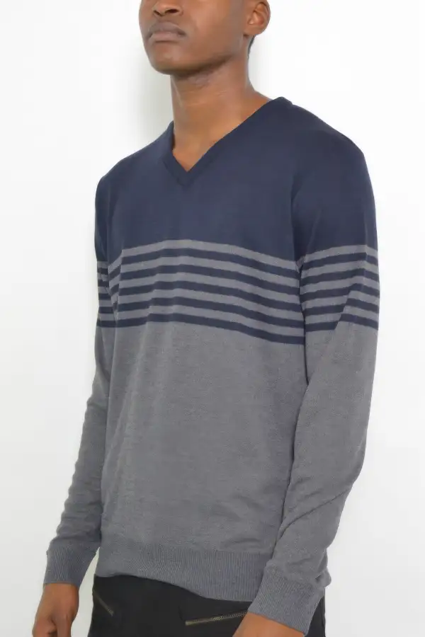 Knit V Neck Pullover Sweater