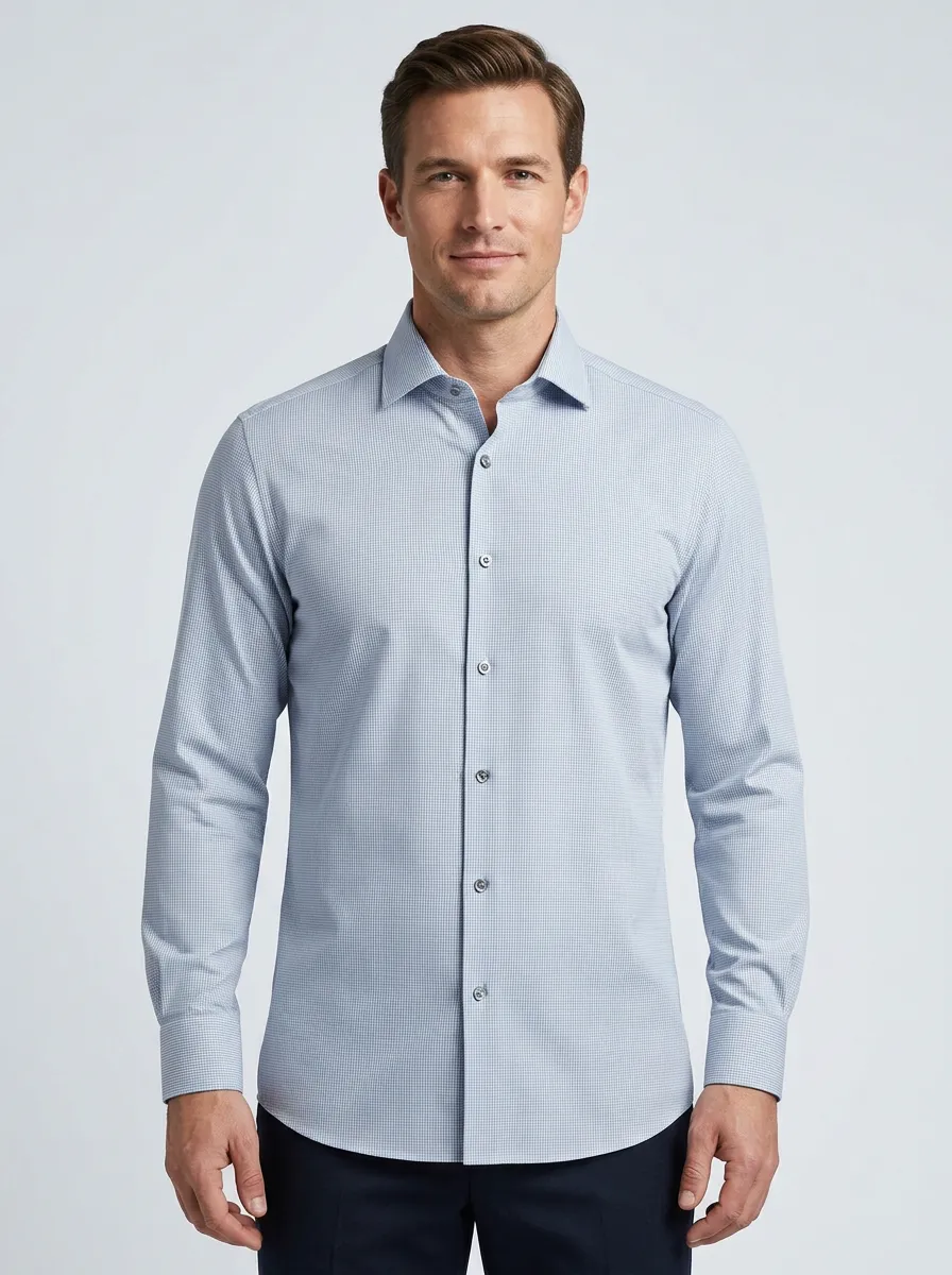 Men's Classic Micro-Check Dress Shirt