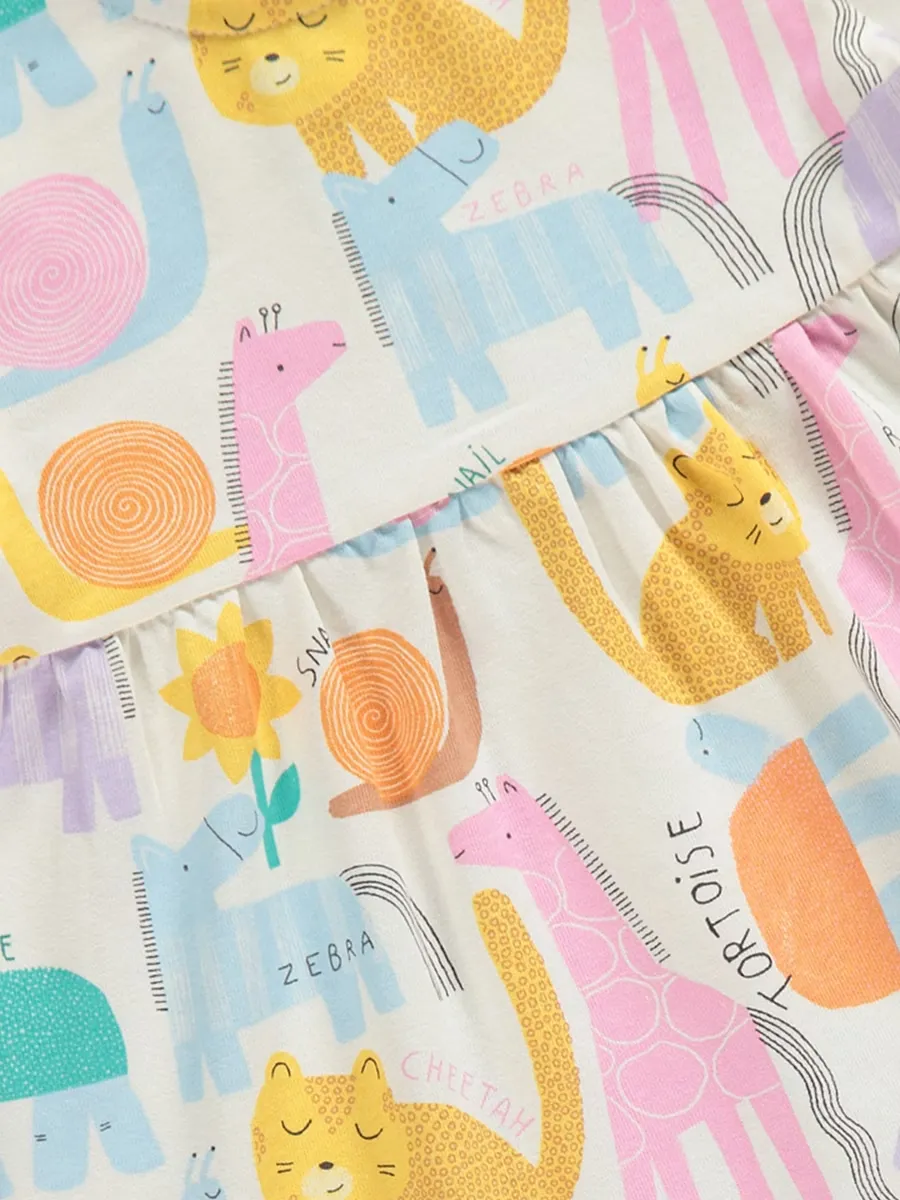 Bright Animal Short Sleeve Jersey Dress