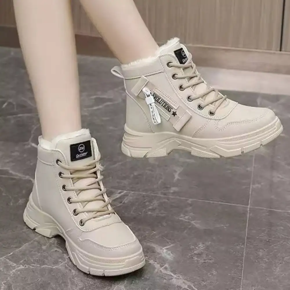Lace-Up Warm Ankle Boots