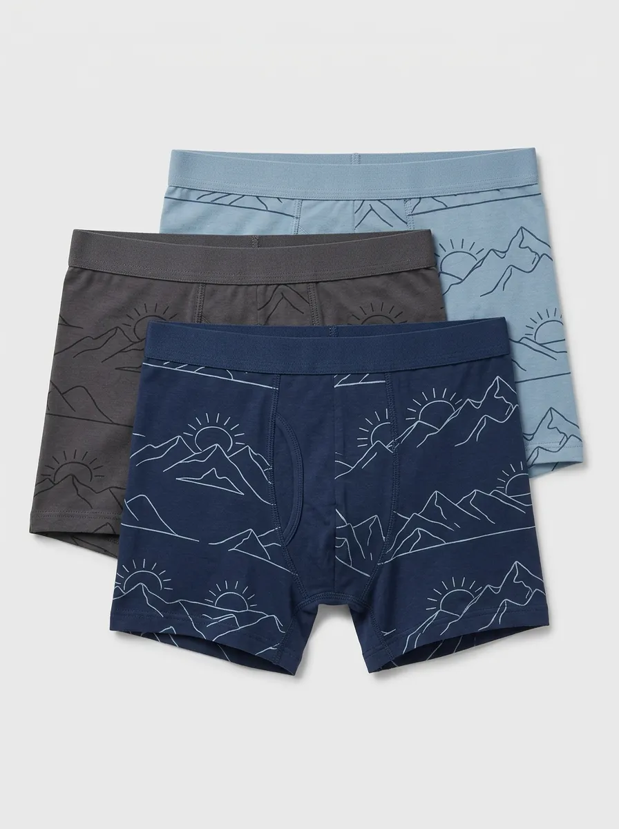 Men's 3-Pack Mountain-Line Mid-Rise Trunks
