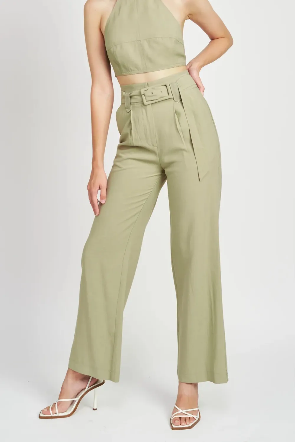 High Waist Pleated Pants