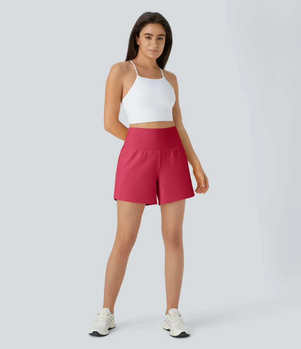 2026🔥 UK Super High Waisted Back Pocket & Side Hidden Pocket 2-in-1 Yoga Shorts