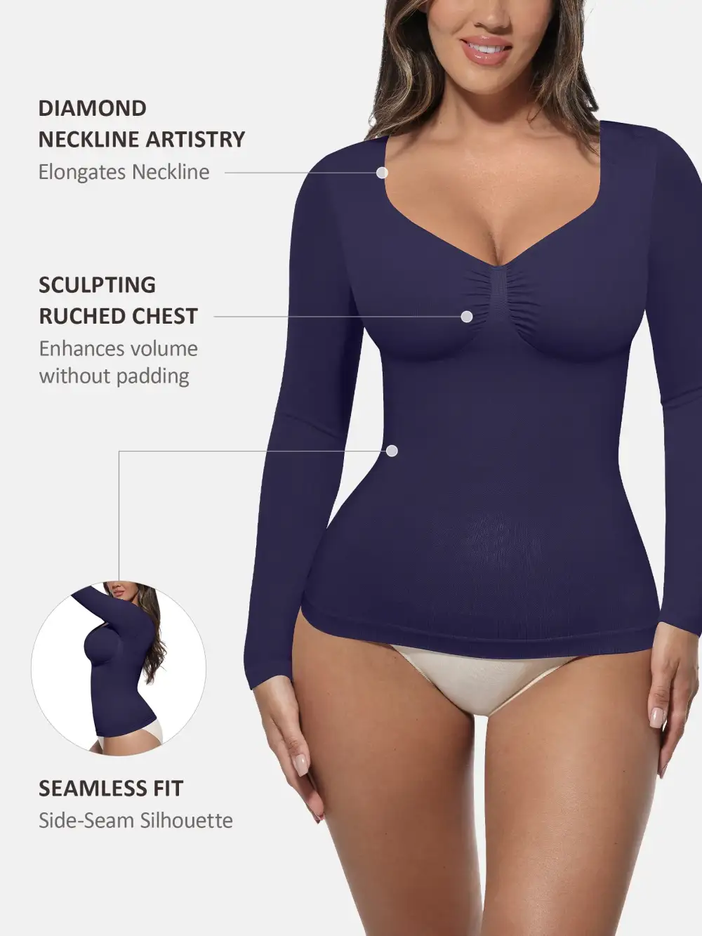 Seamless Long Sleeve Shaping Top