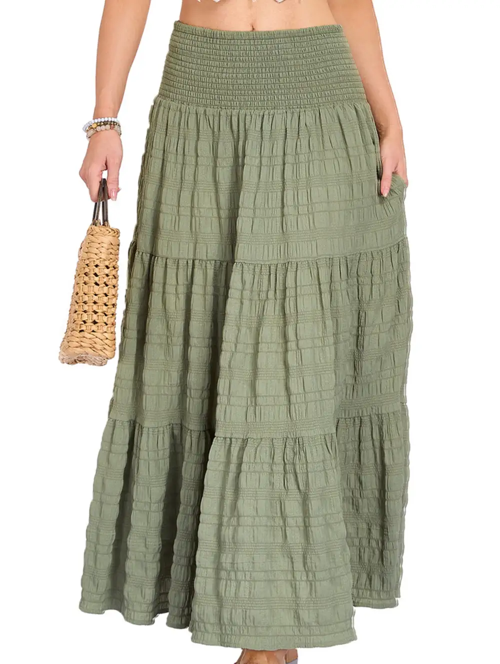 Pocket Waist Maxi Skirt