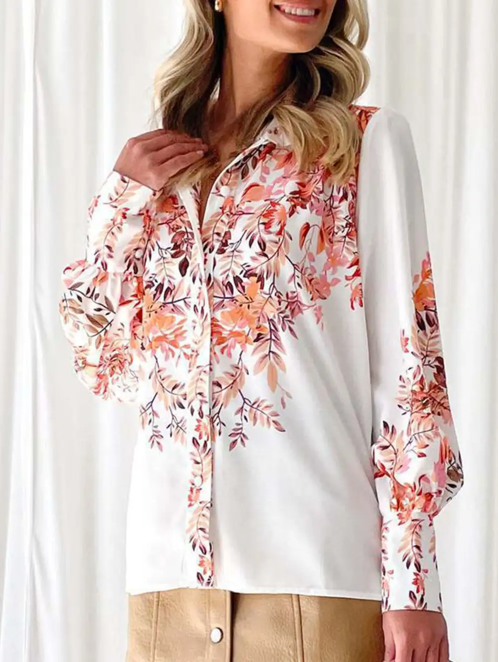 Lantern Sleeve Printed Top