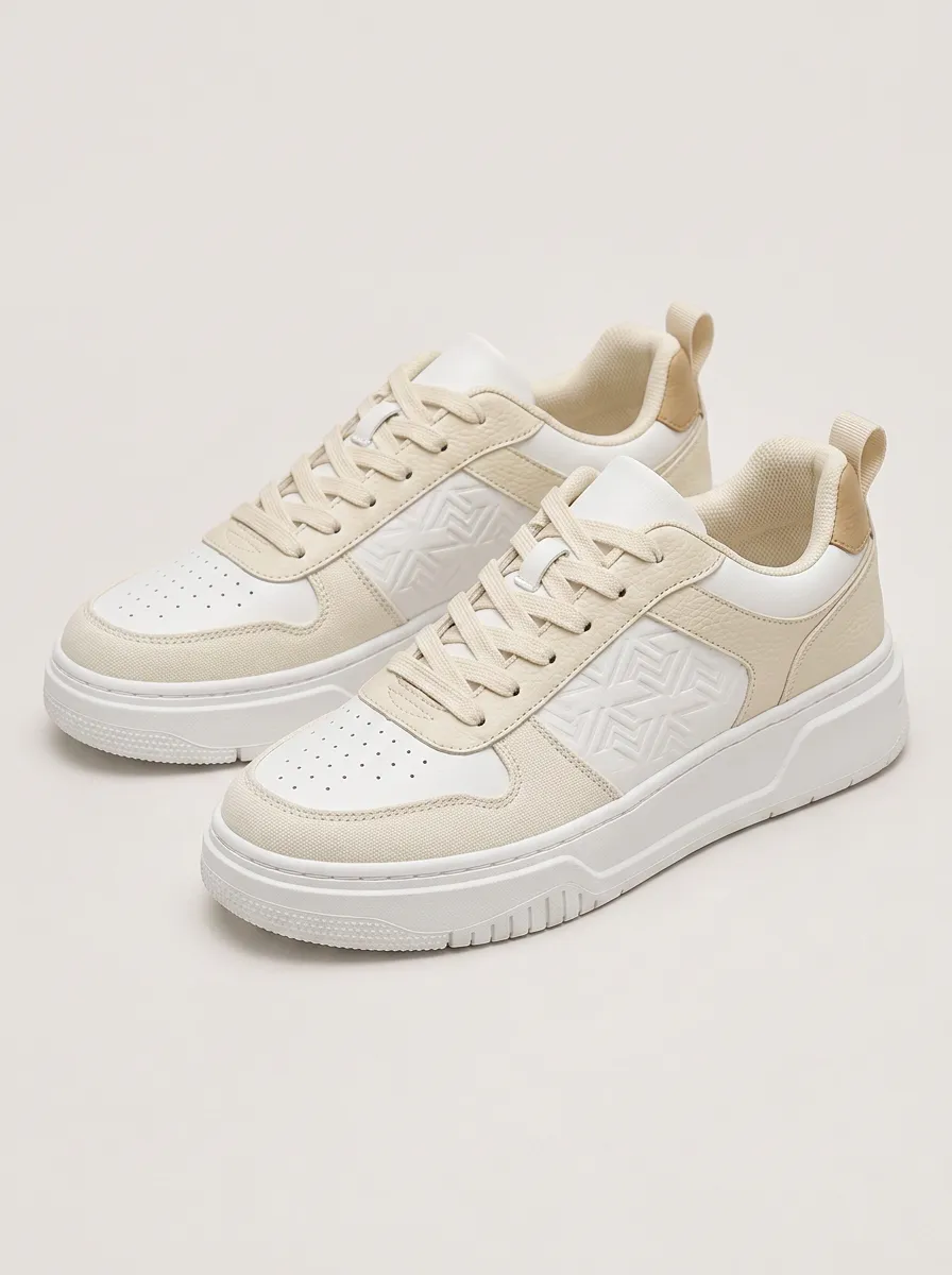 Men's Street Geometric Pattern Embossed Printed Sneakers