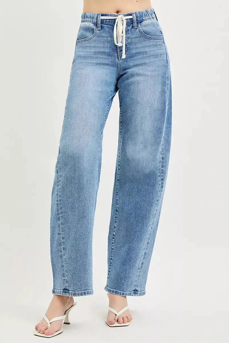 Drawstring Cropped Jeans