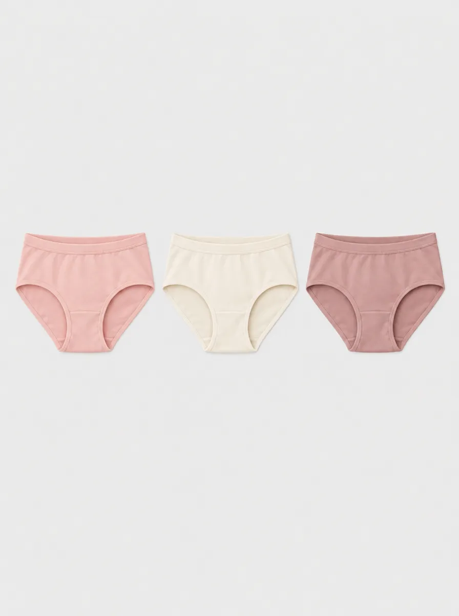 Women's Minimalist Solid Color 3-Pack Cotton Briefs
