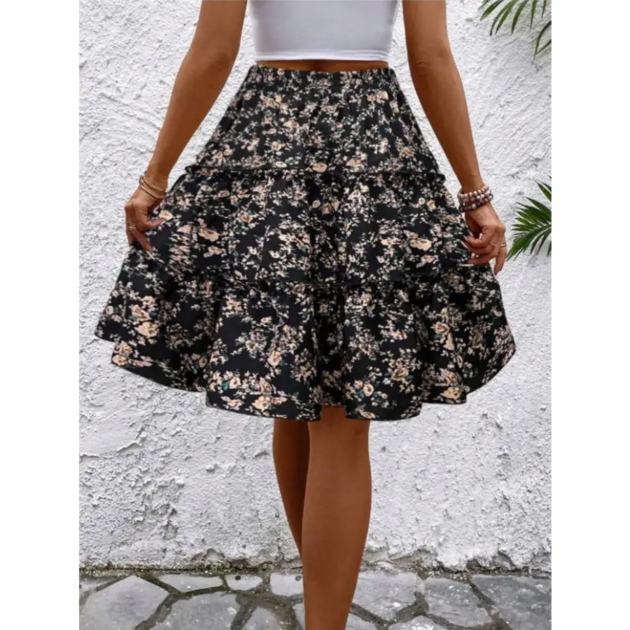 Everyday Print Midi Skirt