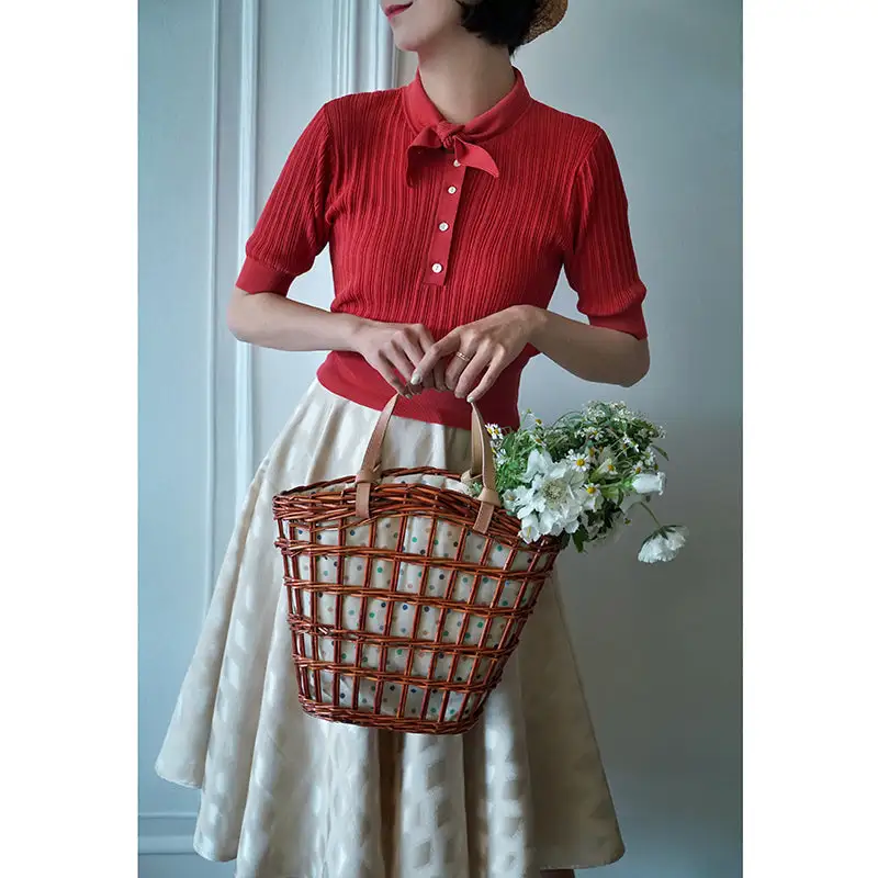 Polished Textured Everyday Casual Polyester Skirt