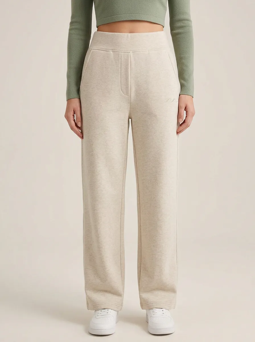 Women's Minimalist Wave Embroidery Printed Sweatpants