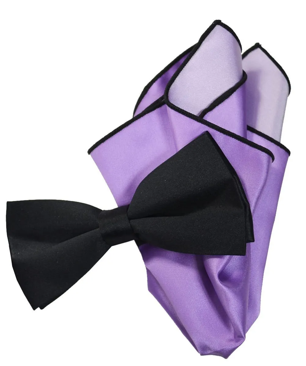 Impeccable Solid Polyester Bow Tie Set