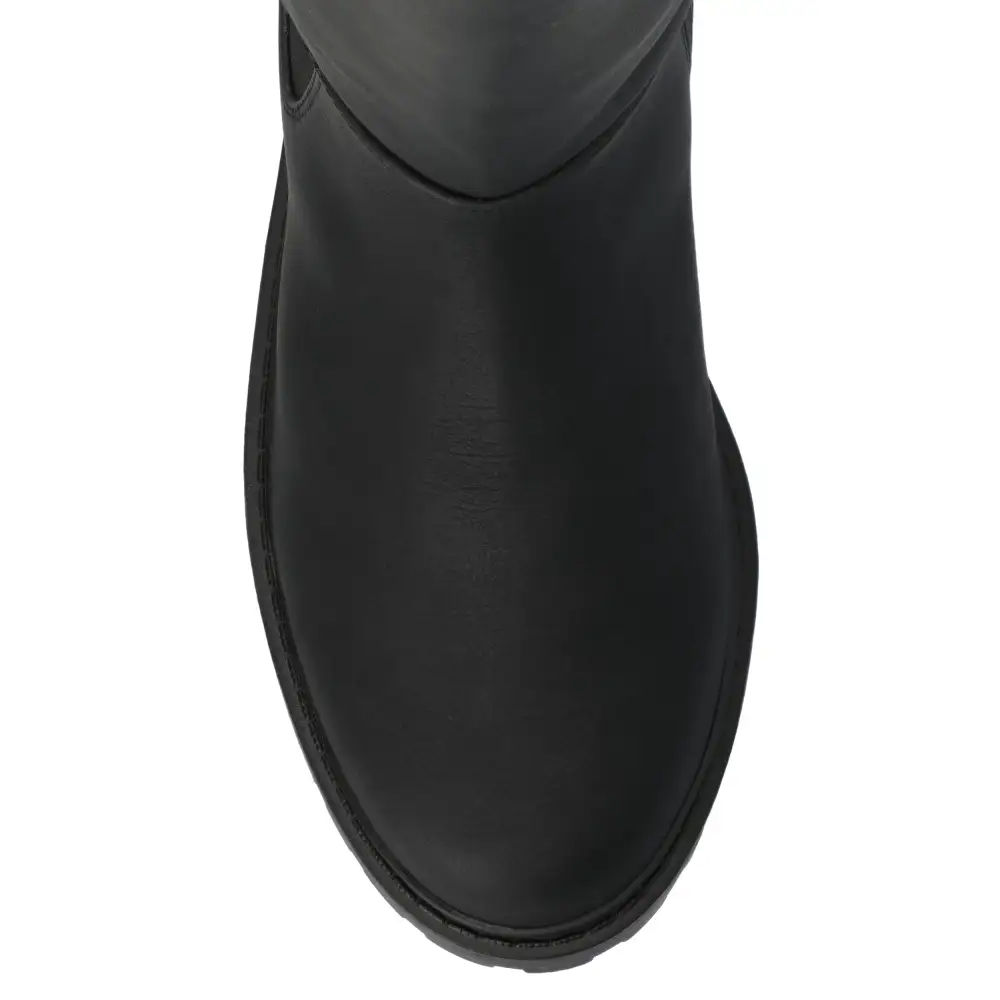 Stretch Shaft Block Heel Riding Boots