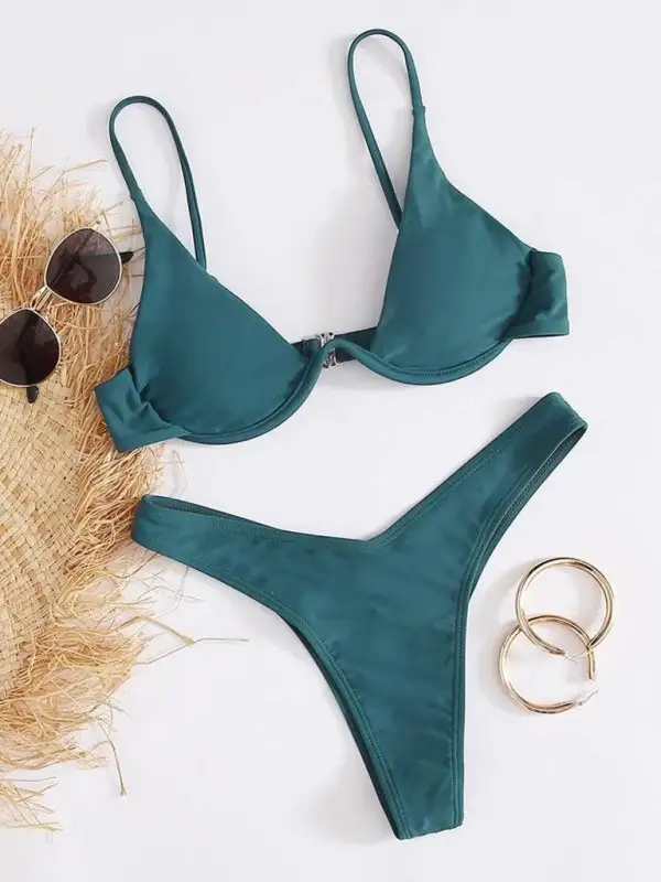 Clean Underwire Bikini Top Swim Set