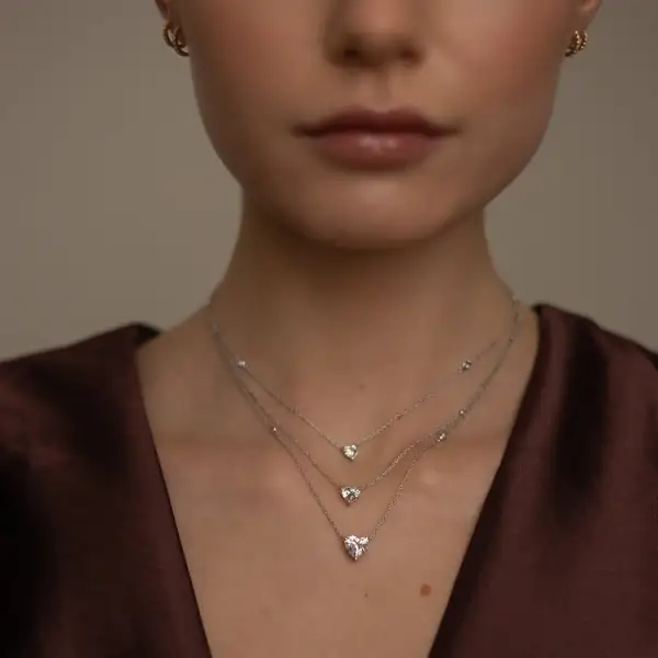 Diamond Solitaire Heart Necklace