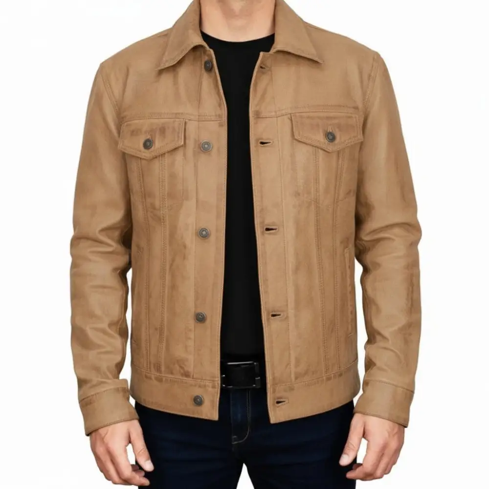 Leather Biker Trucker Multi Pocket Jacket