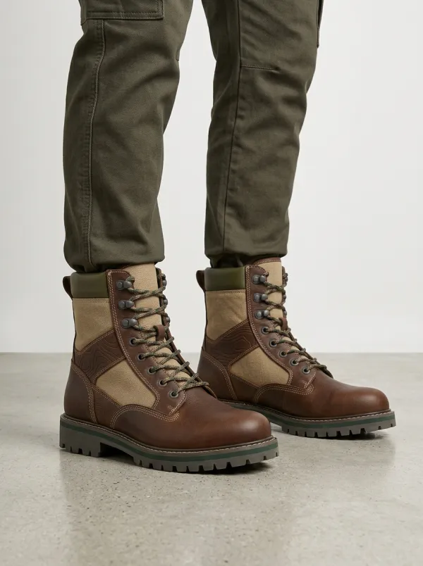 Unisex Easygoing Outdoor Adventure Topographic Pattern Print Work Boots