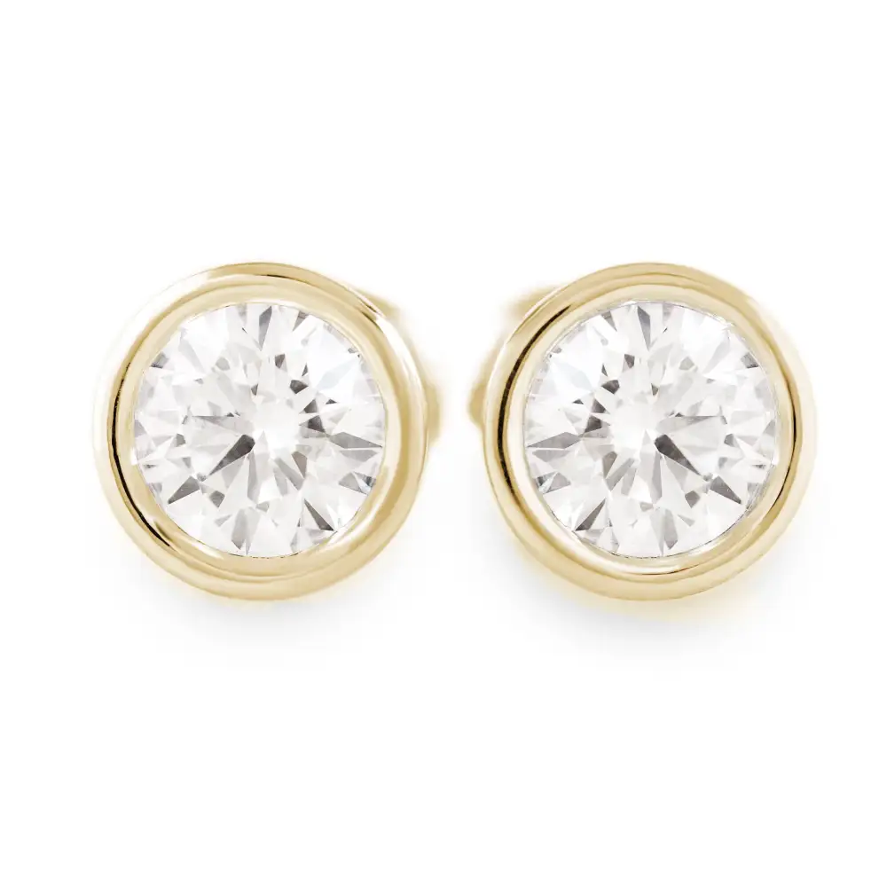 Lab Diamond Martini Bezel Stud Earrings