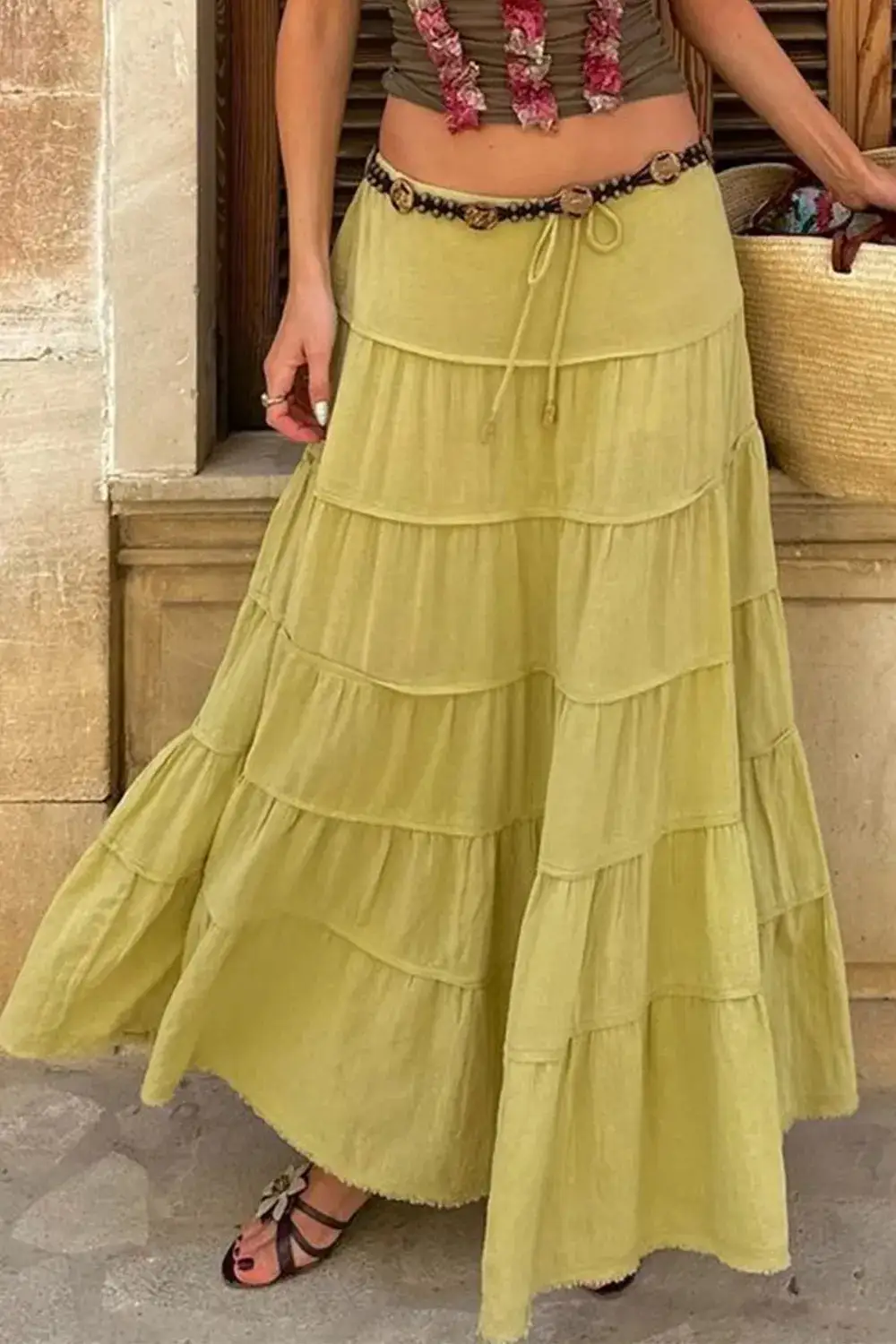 Quiet Drawstring Bohemian Skirt