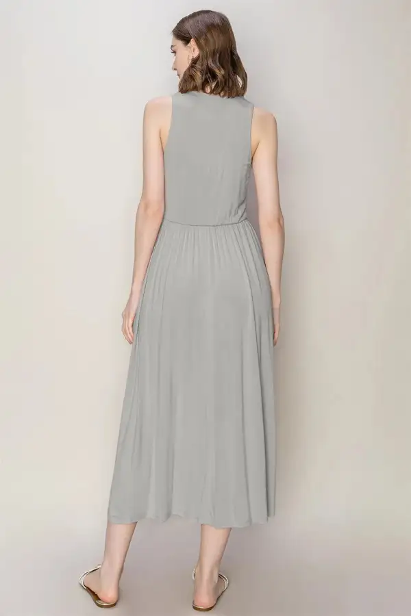 Sleeveless Slit Midi Dress