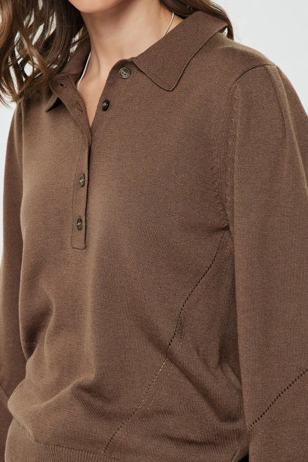 Relaxed Sweater Top With Collar