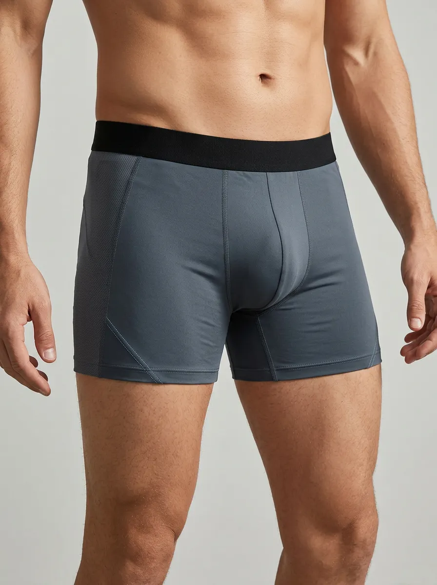 Men's Athletic Performance Mesh Panel Boxer Briefs